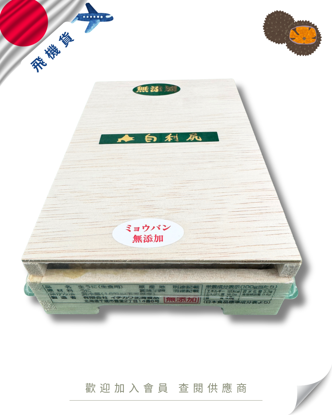 E101 - 日本 市川 白利尻 紫海膽 / 白海膽 150g